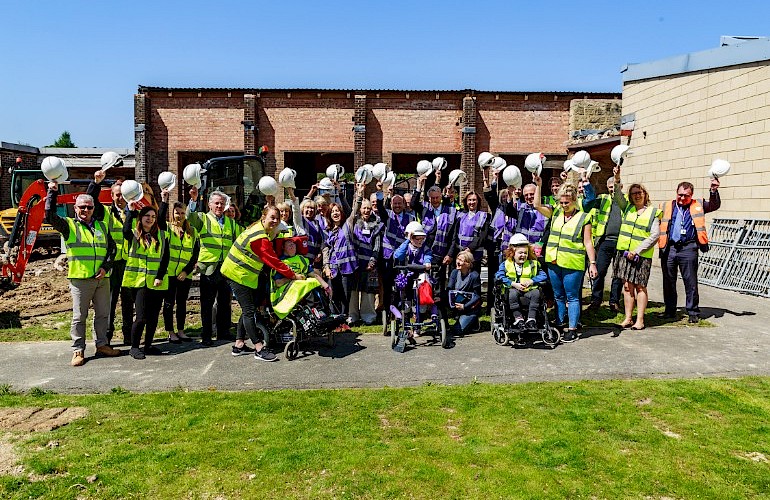 Breaking ground for the Dream Centre at Chailey Heritage School. Photo courtesy of Chailey Heritage Foundation.
